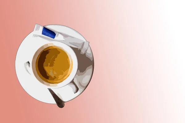 咖啡杯平面设计图像 — 图库照片