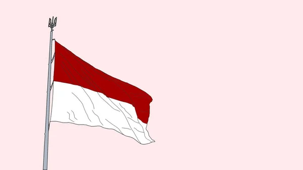 Indonesiens Flaggenstaatsymbol Isoliert Auf Nationalem Banner Grußkarte Nationaler Unabhängigkeitstag Der — Stockfoto