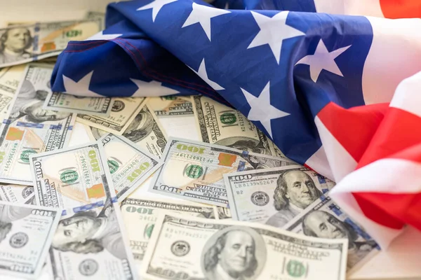 Amerikai Zászló Amerikai Pénznemben — Stock Fotó