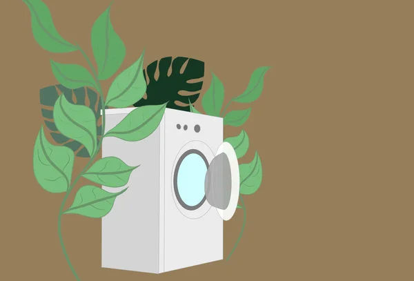 Concept Energie Waterverbruik Besparingen Voor Machine Wassen — Stockfoto