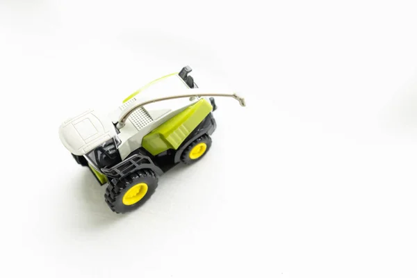 Small Artificial Tractor Childrens Toy Harvester — Stock Photo, Image