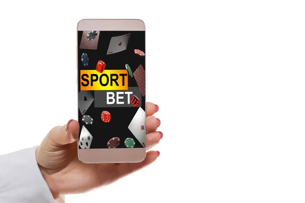 User Winning Jackpot Online Casino App Online Games Gambling Concept — ストック写真