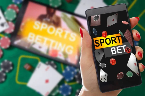 Inscrição Sua Aposta Ganha Smartphone Mesa Poker Apostas Apostas Desportivas — Fotografia de Stock