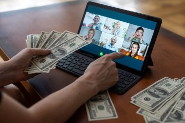 dollars and a tablet with chat.