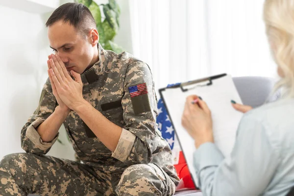 Psycholog Wojskowy Usa Flaga Ameryki — Zdjęcie stockowe
