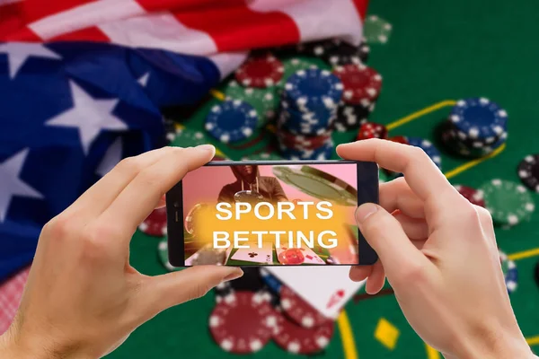 Inscription Your Bet Wins Smartphone Poker Table — ストック写真