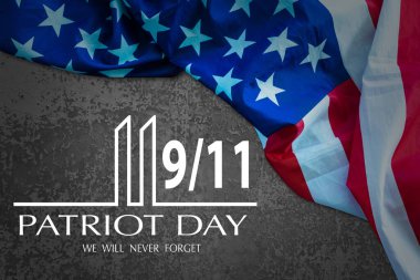 9.11 memorial banner with realistic American flag 9.11 memorial banner with realistic American flag. High quality photo