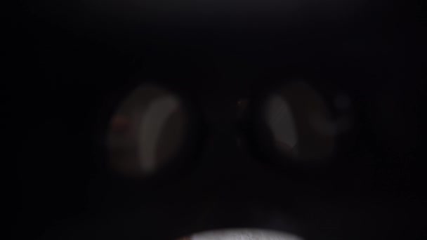 Glasses Watching Virtual Reality Headwear Xmas Tree — Stock video