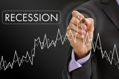 Borsa konseptindeki iş kayıpları, işletme dokunmatik pazar tablosu kullanımı ve okların yere düşmesi, 2022 yılında meydana gelecek ekonomik durgunluğu gösteriyor..