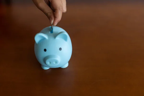 Banco Piggy Rosa Nas Mãos Das Crianças — Fotografia de Stock