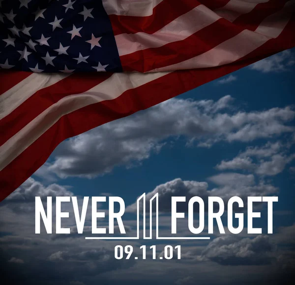Text Never Forget United States Flag High Quality Photo — Stock Fotó