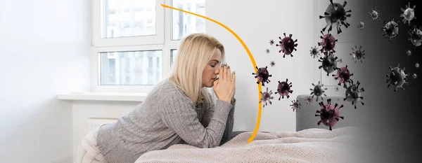 Woman Protected Virus Dome — Stock Photo, Image