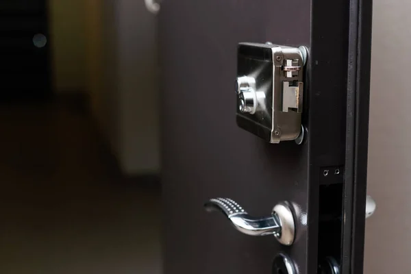 high security lock of an armored home door.