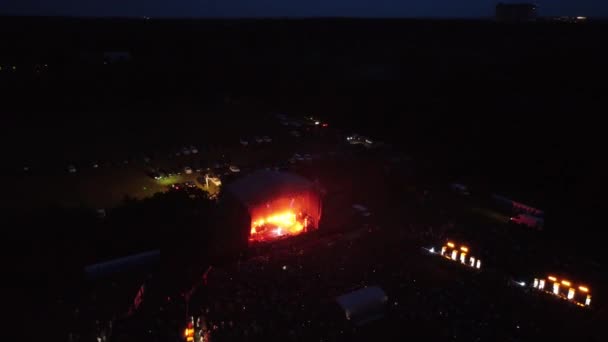 Konser Terbuka Lapangan Pada Malam Hari — Stok Video
