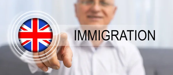 Törvény Igazságszolgáltatás Nagy Britannia Zászlója Felirat Immigráció — Stock Fotó