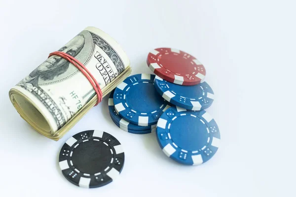 Poker Chips Money Gambling Concept — Fotografia de Stock