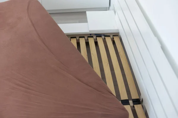 Розкладене Спальне Ліжко Роботи Ремонту Кімнаті — стокове фото