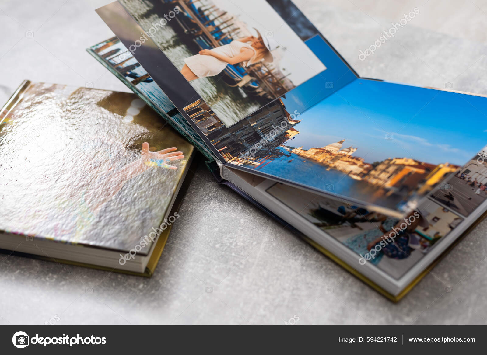 Photobook Album with Travel Photo on Table Stock Image - Image of coffee,  holiday: 256476255