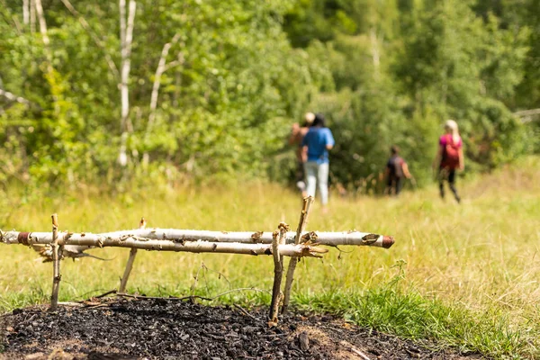 Small Barbecue Bonfire Hiking Trekking — Foto Stock