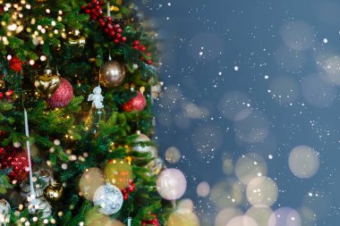 2023 Mutlu Noeller ve yeni yıl tatili geçmişi. Bulanık bokeh arkaplanı