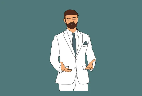 Business Man Cartoon Character Vector Illustration Vector Illustration — ストックベクタ