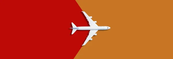 Модель Плоскости Самолет Пастельный Цвет Фона Оранжевый Красный Высокое Качество — стоковое фото