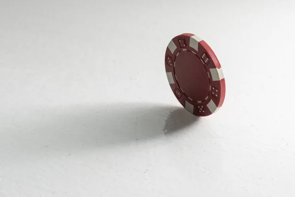 Red Casino Chip Isolated White Poker Game — Stock Photo, Image