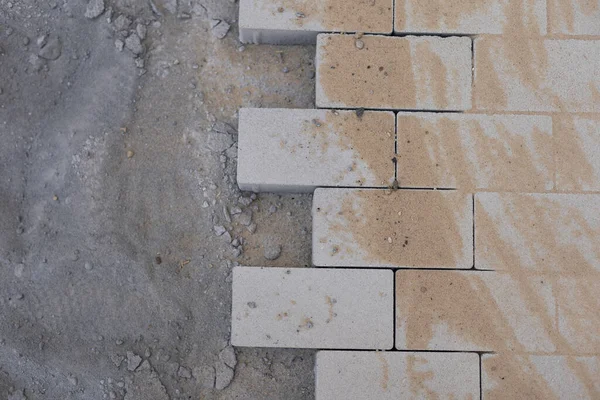 Pavement Rocks Stones Cobblestone Blocks Construction Path Road Sidewalk — Stock Photo, Image