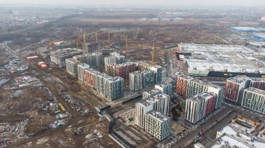 new Inhabited microdistrict of Kiev, Drones aerial.