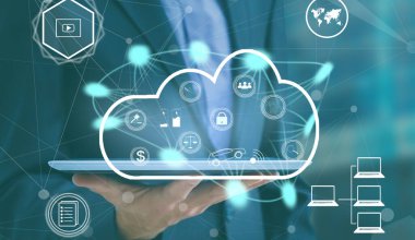 cloud technology and networking concept