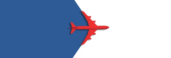 Модель Белый Самолет Самолет Синем Фоне Вид Сверху Плоский Путешествие — стоковое фото