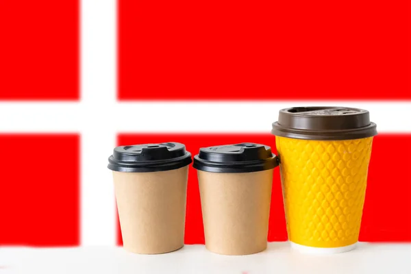 Denmark Flag Coffee Table — Stockfoto