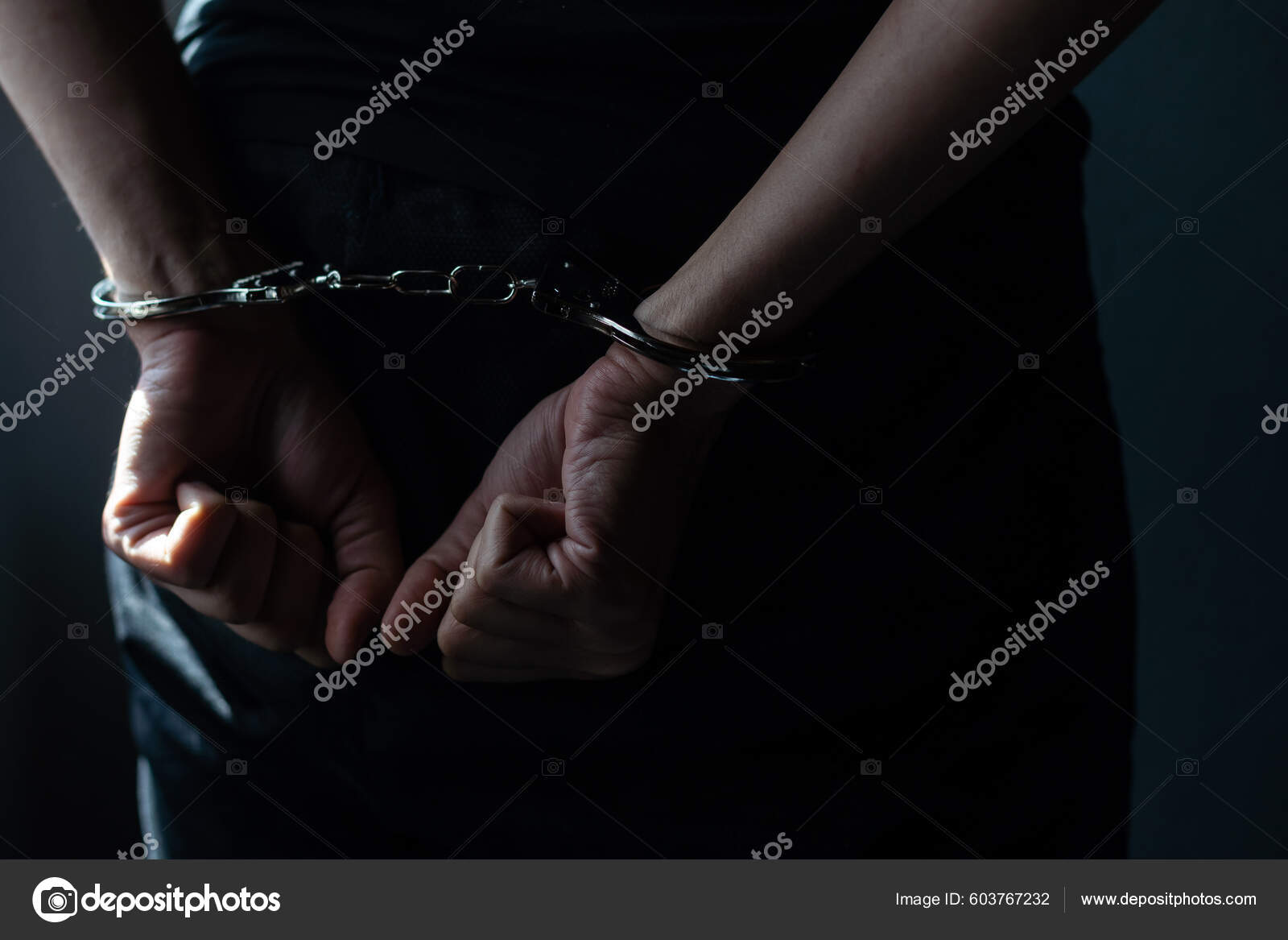 Prisoner Concept Handcuffed Hands Prisoner Prison Male Prisoners Were