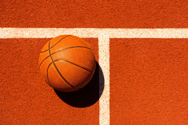 Basketball Leather Ball Court Background — Foto Stock