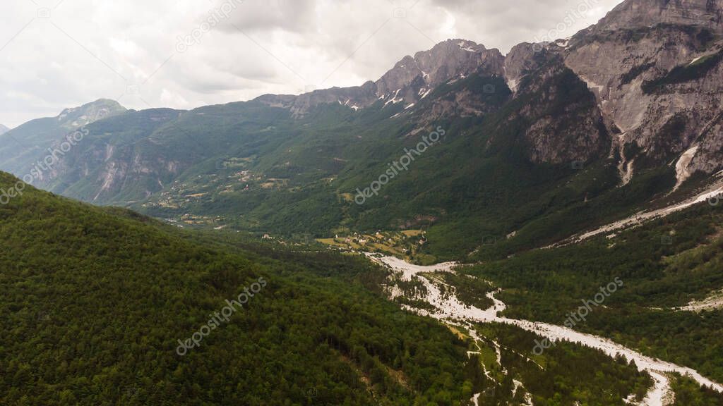 Theth National Park. Shkoder County, Albania. landscape in the central part of Albanian Alps