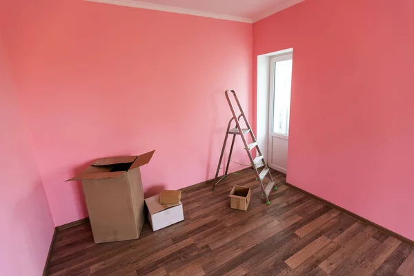 Stepladder in room. Interior renovation.