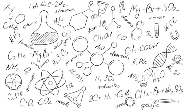 Chemistry science formulas on white board. High quality photo