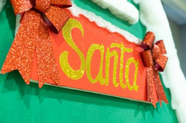 inscription Santa, space for text. Christmas atmosphere.