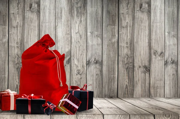 Santa Claus Red Bag Full File Contains Path Isolation — Stock Photo, Image