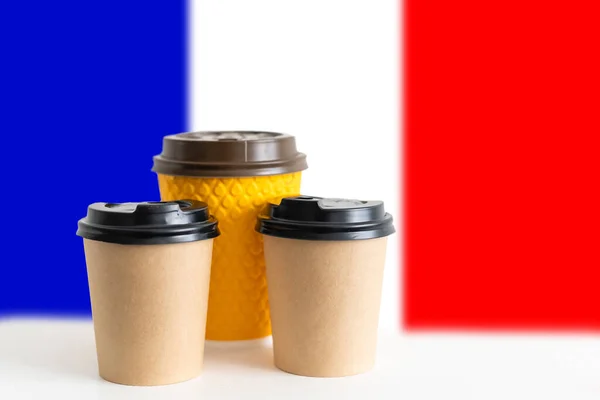 coffee cup isolated on background france flag.