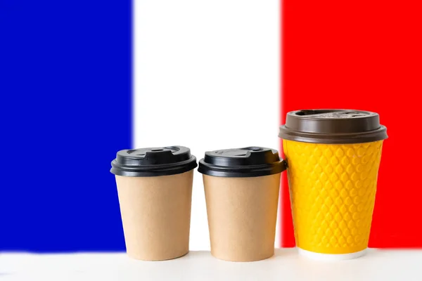 coffee cup isolated on background france flag.