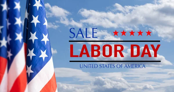 Happy Labor day banner, american patriotic background, sale.