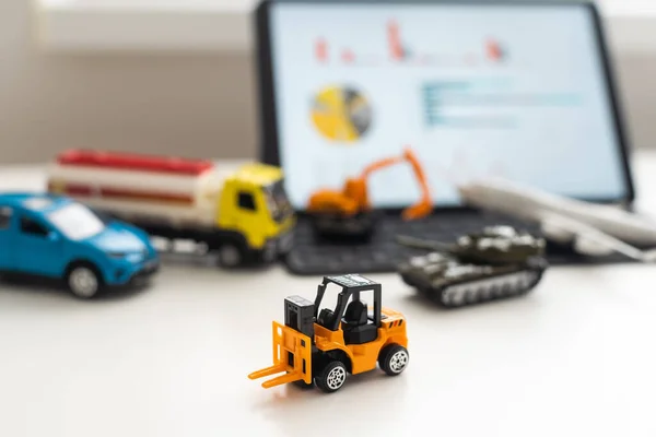 Set Toy Vehicles Tablet — Stockfoto