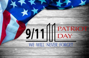 patriot day illustration. We will newer forget 9 11 patriotic illustration with american flag. High quality photo