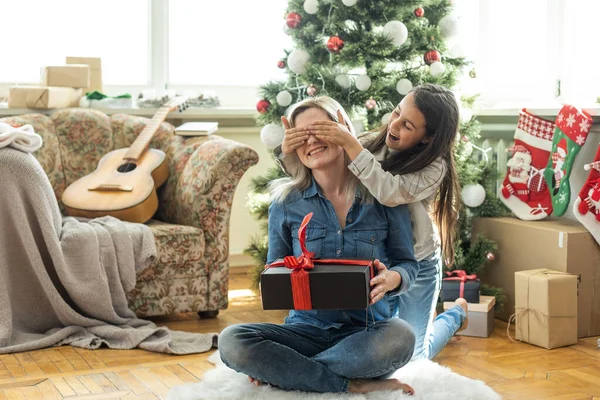 Sharing Christmas Presents Main Plan — Stok fotoğraf