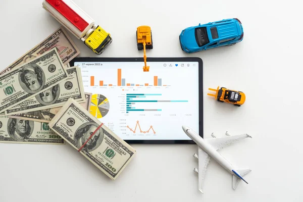 Set Toy Transport Dollars Tablet — Stock fotografie