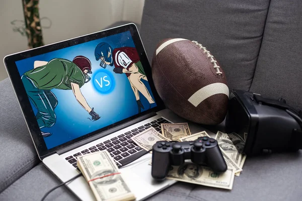 American Football Ball Joystick Video Game — Fotografia de Stock