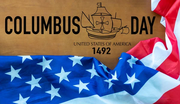 Ευτυχισμένος Columbus Day Banner Αμερικανικό Πατριωτικό Φόντο — Φωτογραφία Αρχείου