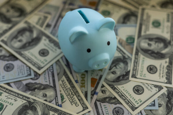 бизнес, финансы, инвестиции, сбережения и коррупция - закрытие долларовых наличных денег и банка поросят на столе
.