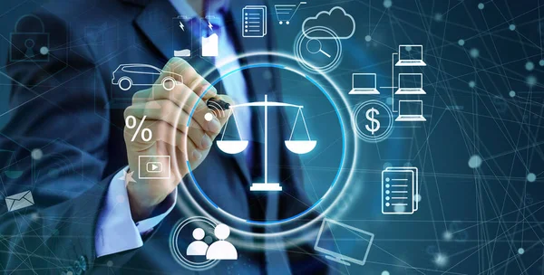 Labor Law Lawyer Legal Business Internet Technology Concept — Stock Photo, Image